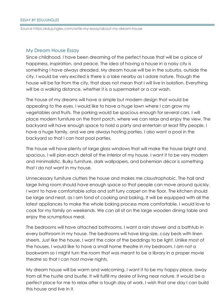 essay about my dream house